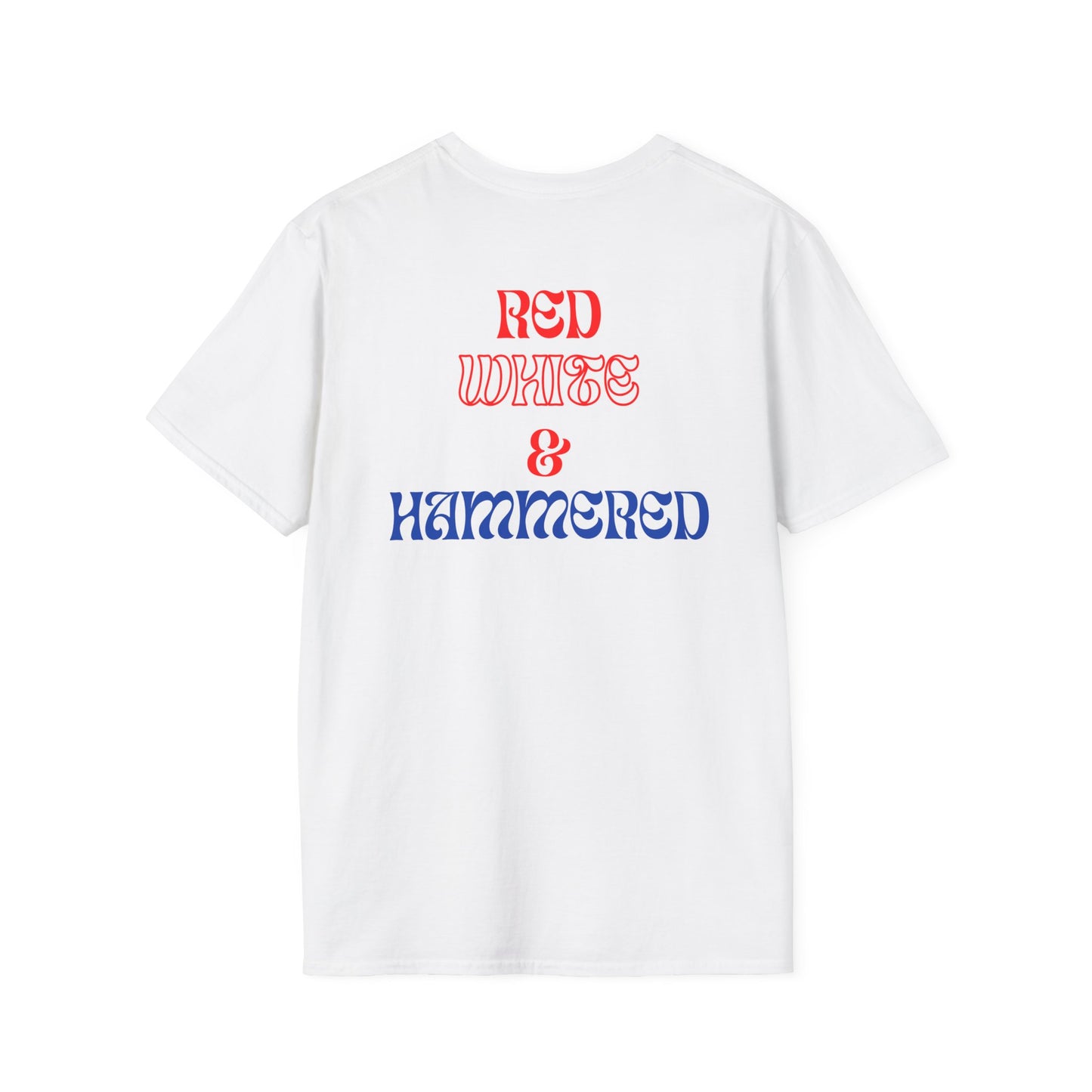 Red, White, and Hammered White T-Shirt