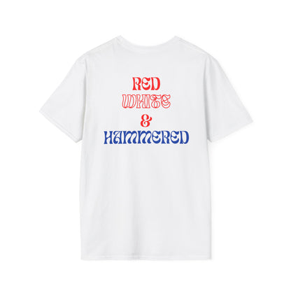 Red, White, and Hammered White T-Shirt