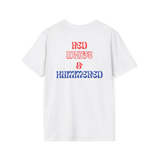 Red, White, and Hammered White T-Shirt